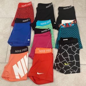 Nike pro shorts 10 pairs